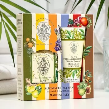 Подарочный набор La Florentina "Оливковое Масло и Лист Томата": крем, 75 мл и мыло, 106 г