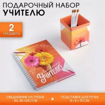 Подарочный набор «Любимый учитель»: ежедневник А5 и органайзер для ручек