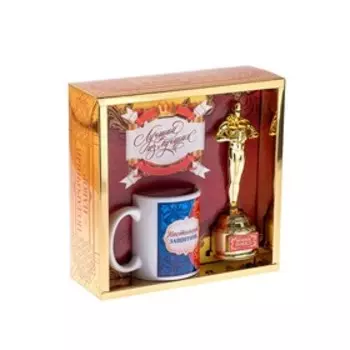 Подарочный набор "Настоящему защитнику", (оскар, кружка) 23х8,5х23 см