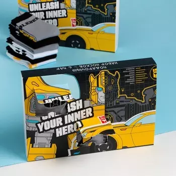 Подарочный набор адвент, носки детские, 6 пар «Бамблби», Transformers, 14-16 см