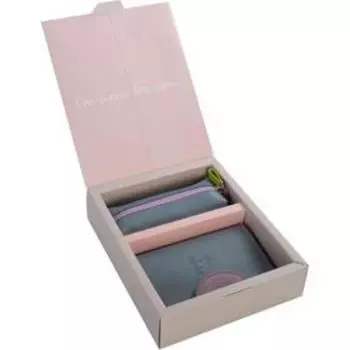 Подарочный набор: обложка для паспорта и ключница, цвет голубой