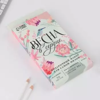 Подарочный набор планинг мини, ручка и мыло-шоколад «Весна в сердце»