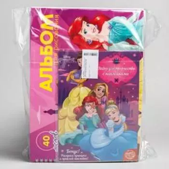 Подарочный набор"Принцессы": альбом, набор для творчества, набор парикмахера, карандаши, кружка. 6