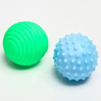 Подарочный набор развивающих, тактильных мячиков «Снеговик» с помпошкой, 2 шт., Крошка Я