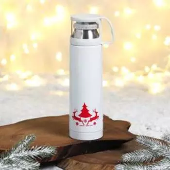 Подарочный набор «Счастливого года», термос 500 мл, плед 100 х 120 см