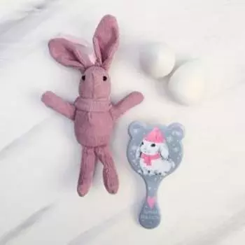 Подарочный набор «Сказочный»: расческа, 2 спонжа для макияжа, сувенирный заяц