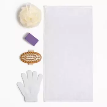 Подарочный набор "Супер крутой набор" полотенце 30х60 см и банные аксессуары