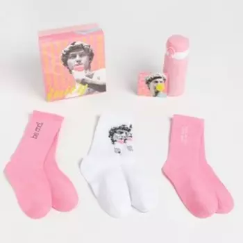 Подарочный набор KAFTAN Keep calm, термос, носки женские, 3 пары, р. 36-39 (23-25 см)