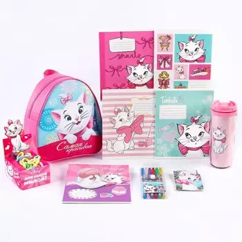 Подарочный набор в рюкзаке для девочки, 10 предметов, Коты Аристократы