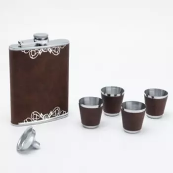 Подарочный набор 6 в 1 «Змея»: фляжка 240 мл, воронка, 4 рюмки, 1723 см