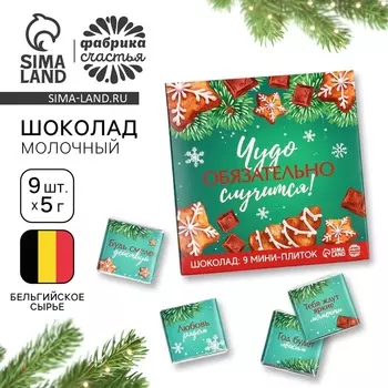 Шоколад новогодний «Чудо обязательно случится», 5 г x 9 шт.