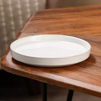 Поддон для кашпо, белый, керамика, d=17 см, 1 сорт, Иран