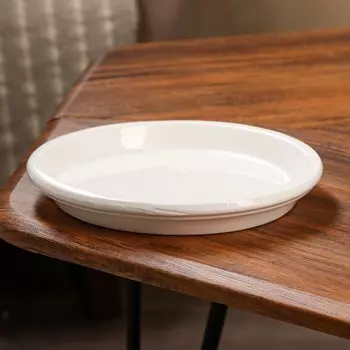 Поддон для кашпо, d=18.5 см, белый, керамика, 1 сорт, Иран