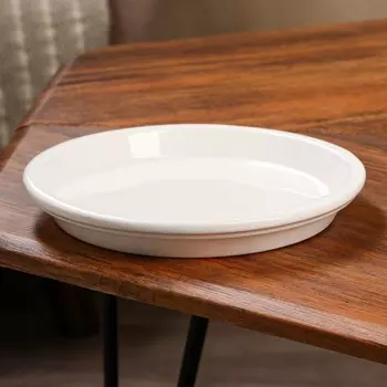 Поддон для кашпо, d=21 см, белый, керамика, 1 сорт, Иран