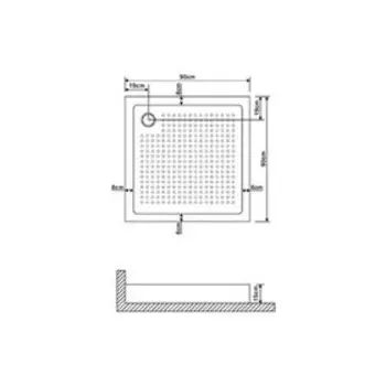 Поддон душевой GROSSMAN для GR-1090/3090/6090, 90х90х15 см, акриловый, прямоугольный