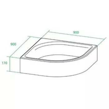 Поддон душевой IDDIS, полукр. 90х90, 170мм, P29W