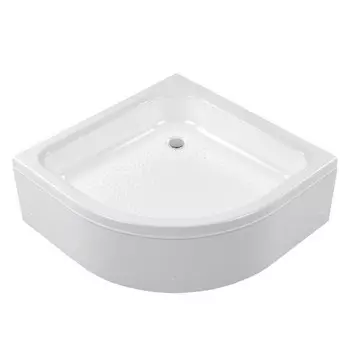 Поддон душевой "МЕТАКАМ", акрил, глубина 15 см, полукруг, 900х900х300 мм + экран и каркас