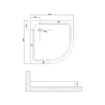 Поддон душевой Niagara NG-100-100, 100х100х13 см, акриловый, полукруглый