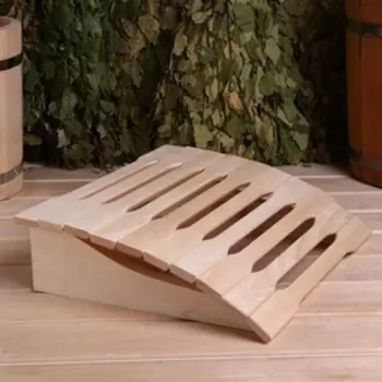 Подголовник для бани и сауны «Фигурная рейка», 35319.5 см, пружинный, анатомический, деревянный, «Добропаровъ»