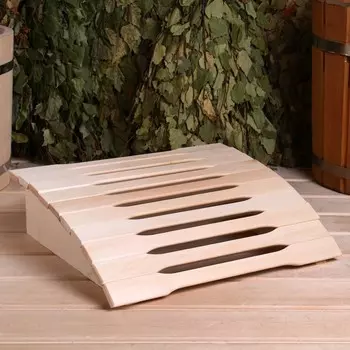 Подголовник для бани и сауны «Фигурная рейка», 35319.5 см, пружинный, анатомический, деревянный, «Добропаровъ»