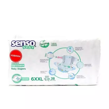 Подгузники детские Senso Baby Sensitive 6 XL JUNIOR (15-30 кг), 38 шт.