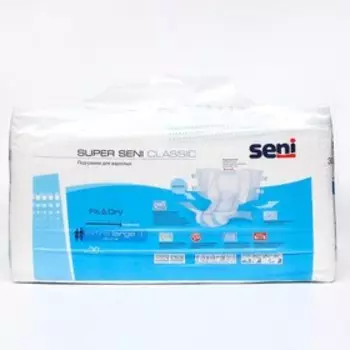 Подгузники для взрослых Seni Super Seni Classic extra large, 30 шт