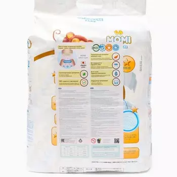Подгузники MOMI Ultra Care NB (до 5 кг). 72 шт