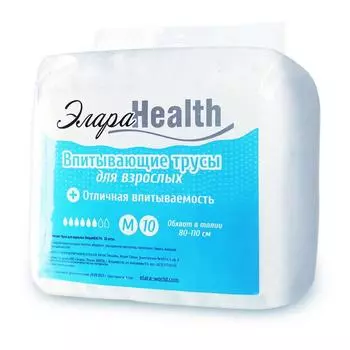 Впитывающие трусы для взрослых Элара Health, размер M, 10 шт.