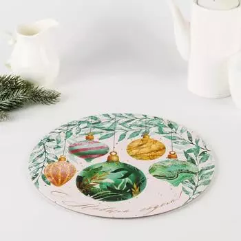 Подложка под торт усиленная «С Новым годом», 28 см, 2 мм