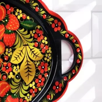 Поднос, 45х25 см, с художественной росписью