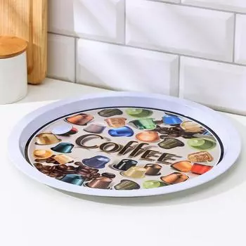 Поднос Coffe, 32×32×1,5 см, цвет белый