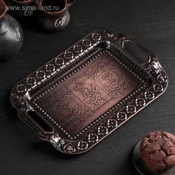 Поднос из нержавеющей стали «Дарк», 30×22×2,5 см, цвет бронзовый