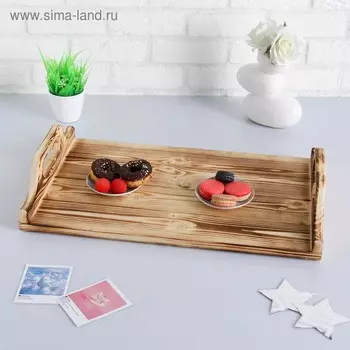 Поднос деревянный "Дачный", обожжённый, МАССИВ, 376011 см