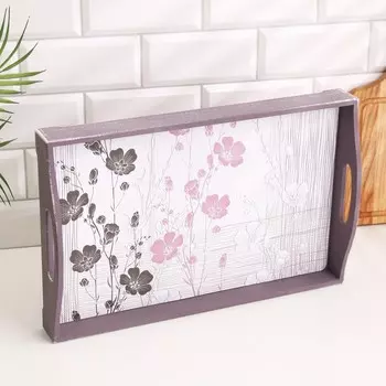 Поднос деревянный для завтрака «Цветы», 4327.57 см