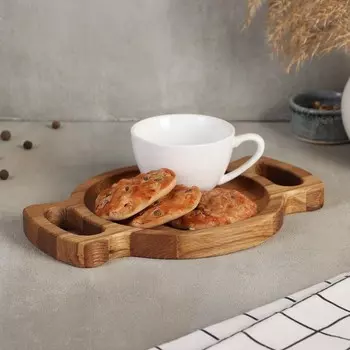 Поднос для подачи с ручками Adelica, 25,517,52 см, дуб