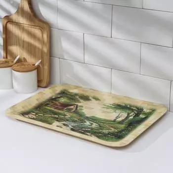 Поднос для завтрака «Деревенька», 43×29 см