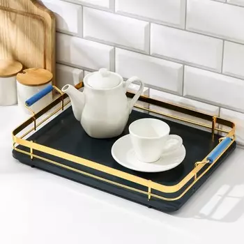 Поднос Ferra, 40×30 см, цвет сине-золотой