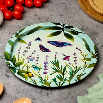 Поднос «Идиллия», 28 х 1,6 х 0,32 см, металл