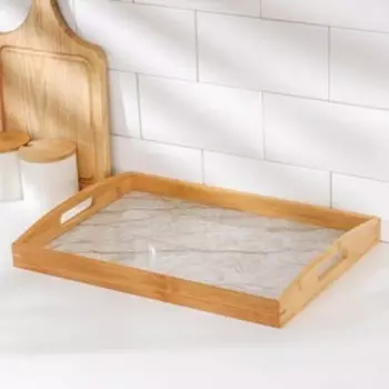 Поднос «Кракле», 40×28 см, цвет белый