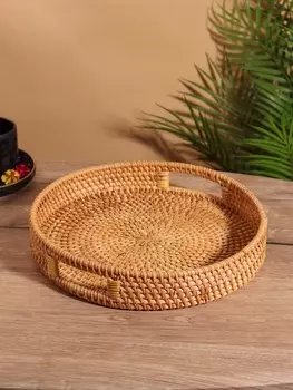Поднос круглый, 305 см, ротанг