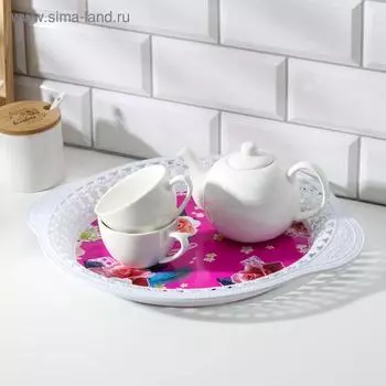 Поднос «Нежная роза», 38×33×3 см, рисунок МИКС