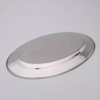 Поднос овальный Доляна, 40×26 см, цвет серебряный