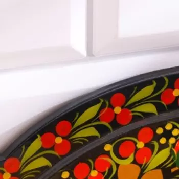 Поднос "Овал темный" 30х19 см, хохлома