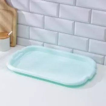 Поднос прямоугольный, 45×30×4 см, цвет бирюзовый