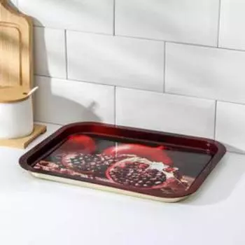 Поднос прямоугольный «Тропические фрукты», 33×26 см, рисунок МИКС