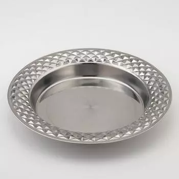 Поднос «Ромбы», d=30 см, цвет серебряный