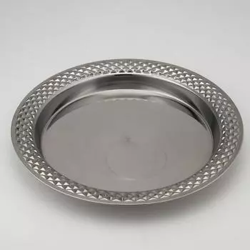 Поднос «Ромбы», d=45 см, цвет серебряный