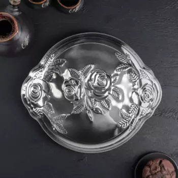 Поднос «Розы», 32×27,5×2 см, цвет серебряный