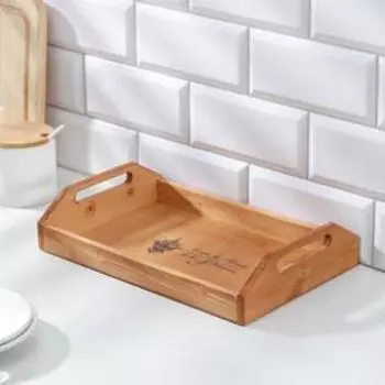 Поднос деревянный с декором, с покрытием, 30206,5 см, сосна