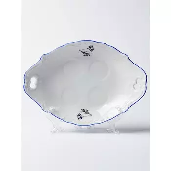 Поднос с ручками для специй Cmielow Рококо «Гуси», фарфор, d=17 см